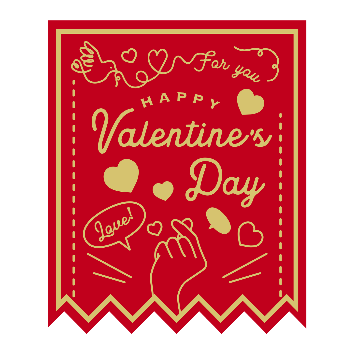 HAPPY Valentine's Day 指ハート
