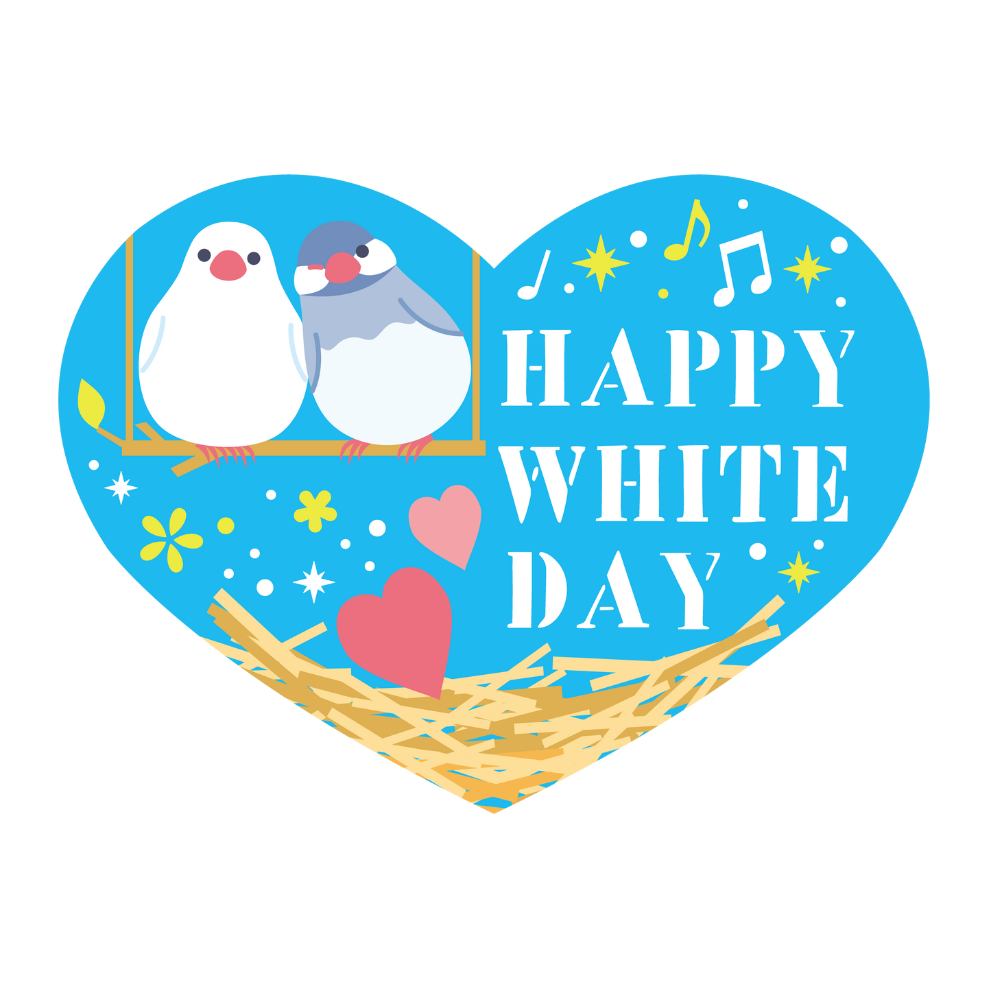 HAPPY WHITE DAY 文鳥