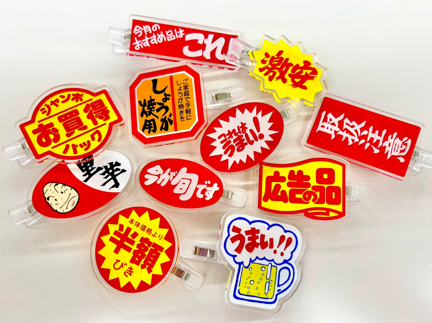 販促シール前髪クリップ