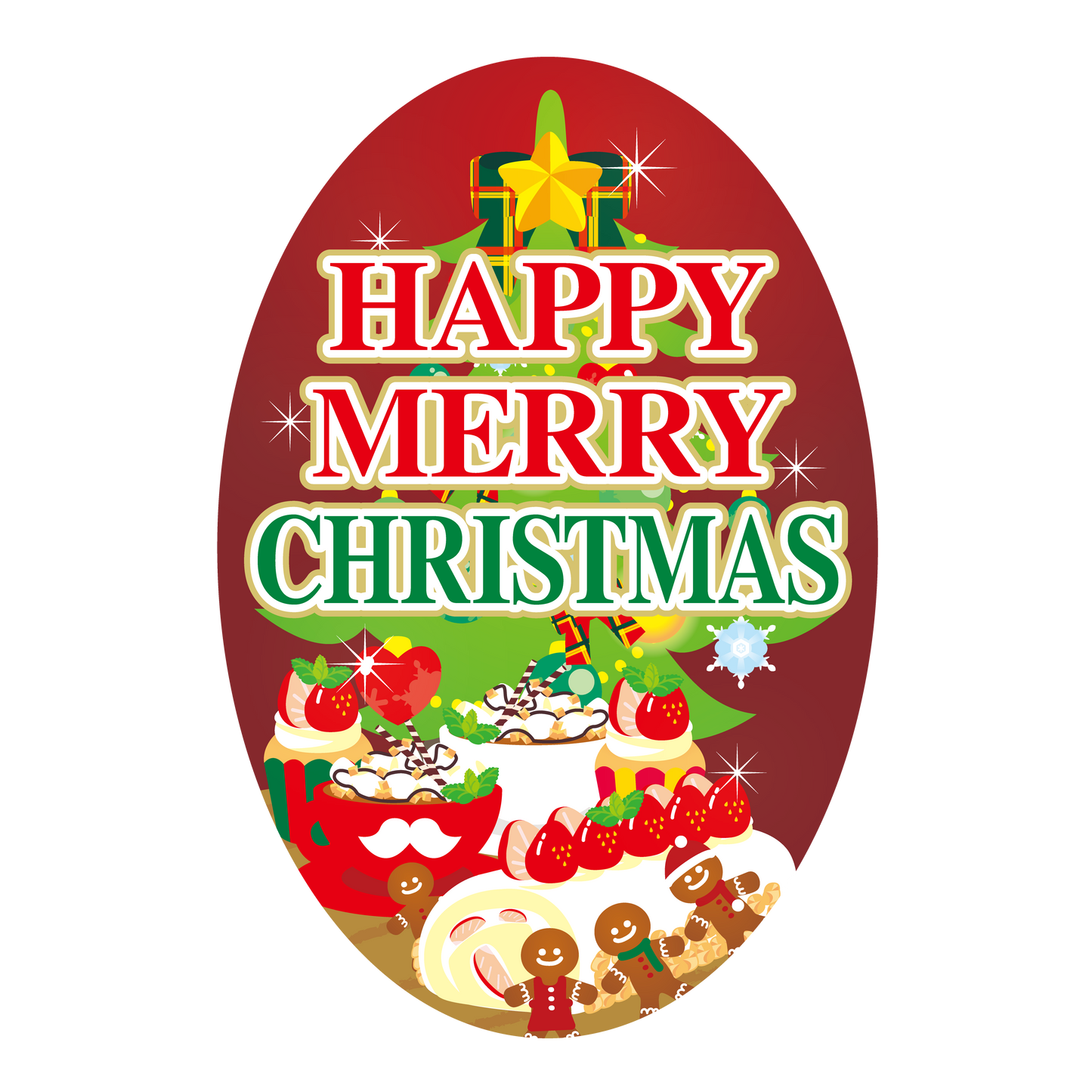 HAPPY MERRY CHRISTMAS ワインレッド