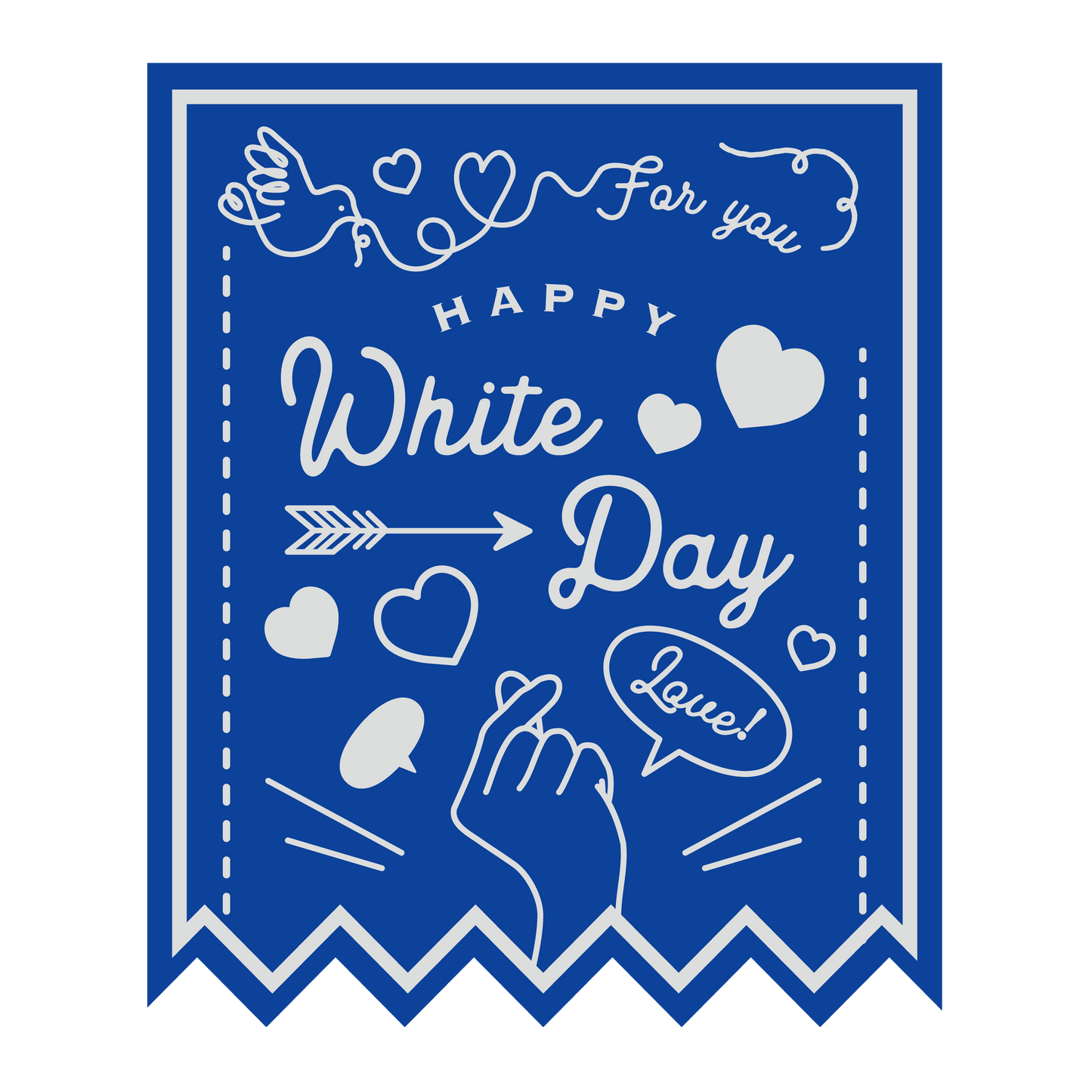 HAPPY White Day 指ハート