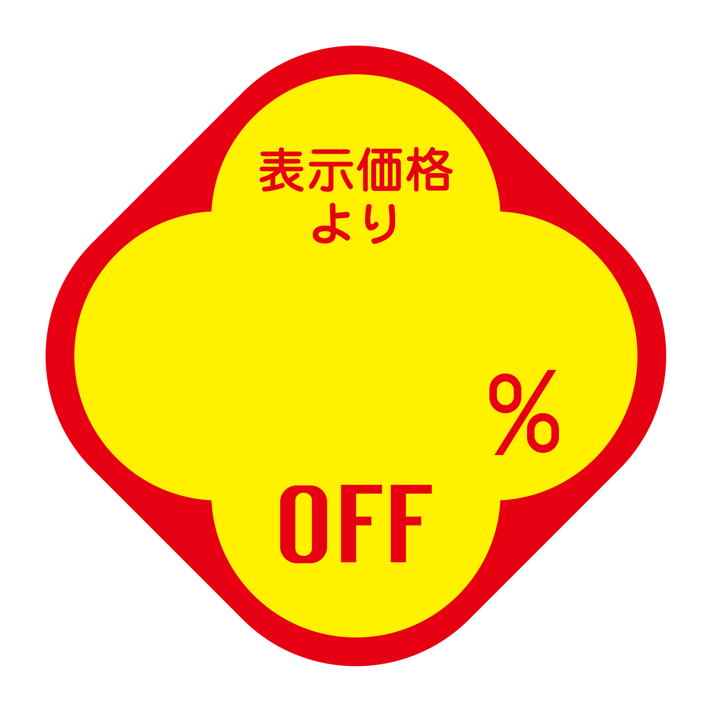 表示価格より ％OFF